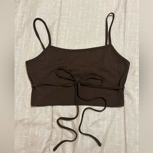 Brown tank top with tie